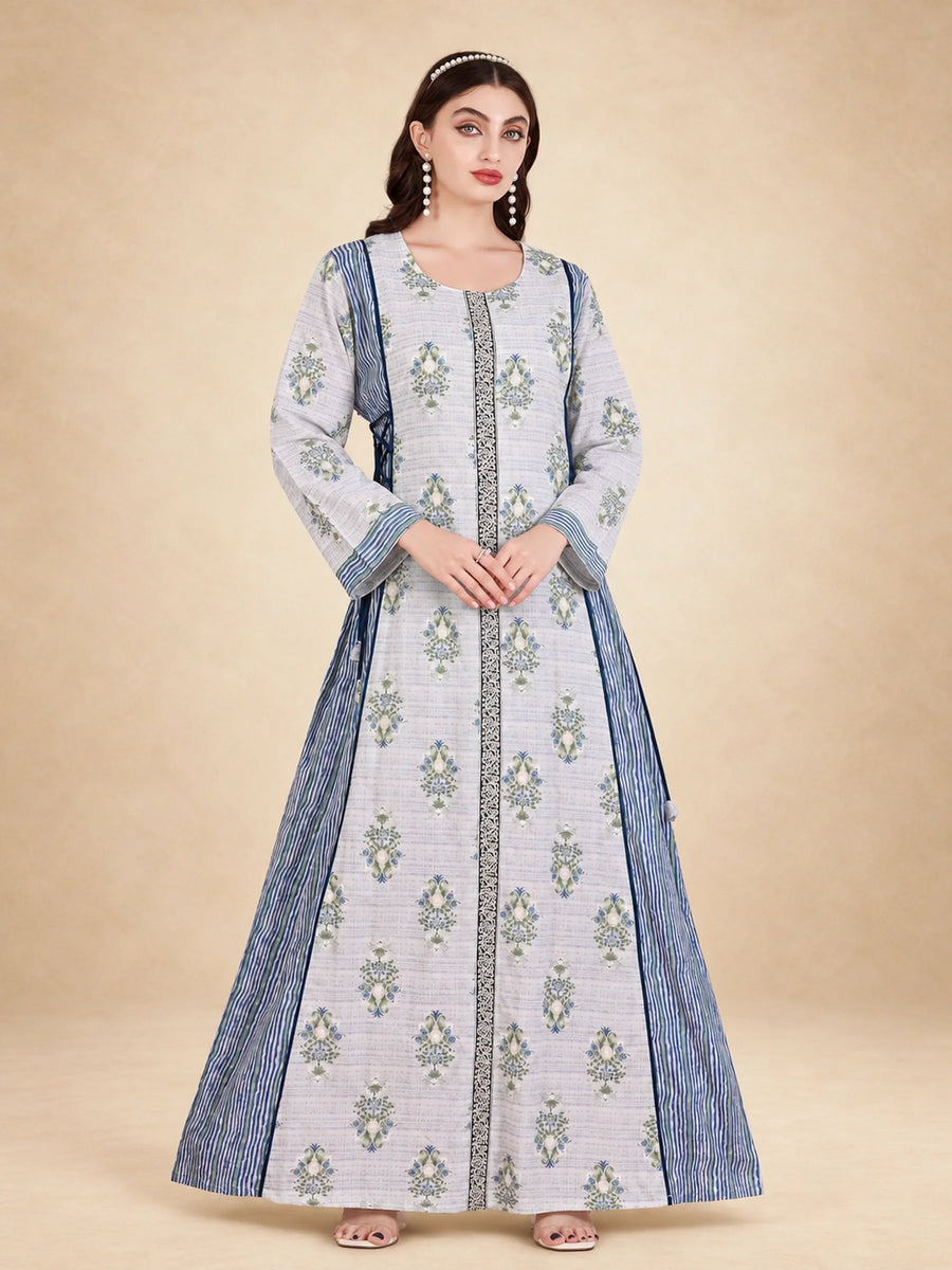 جلابية قطنية بنقشة زهور
