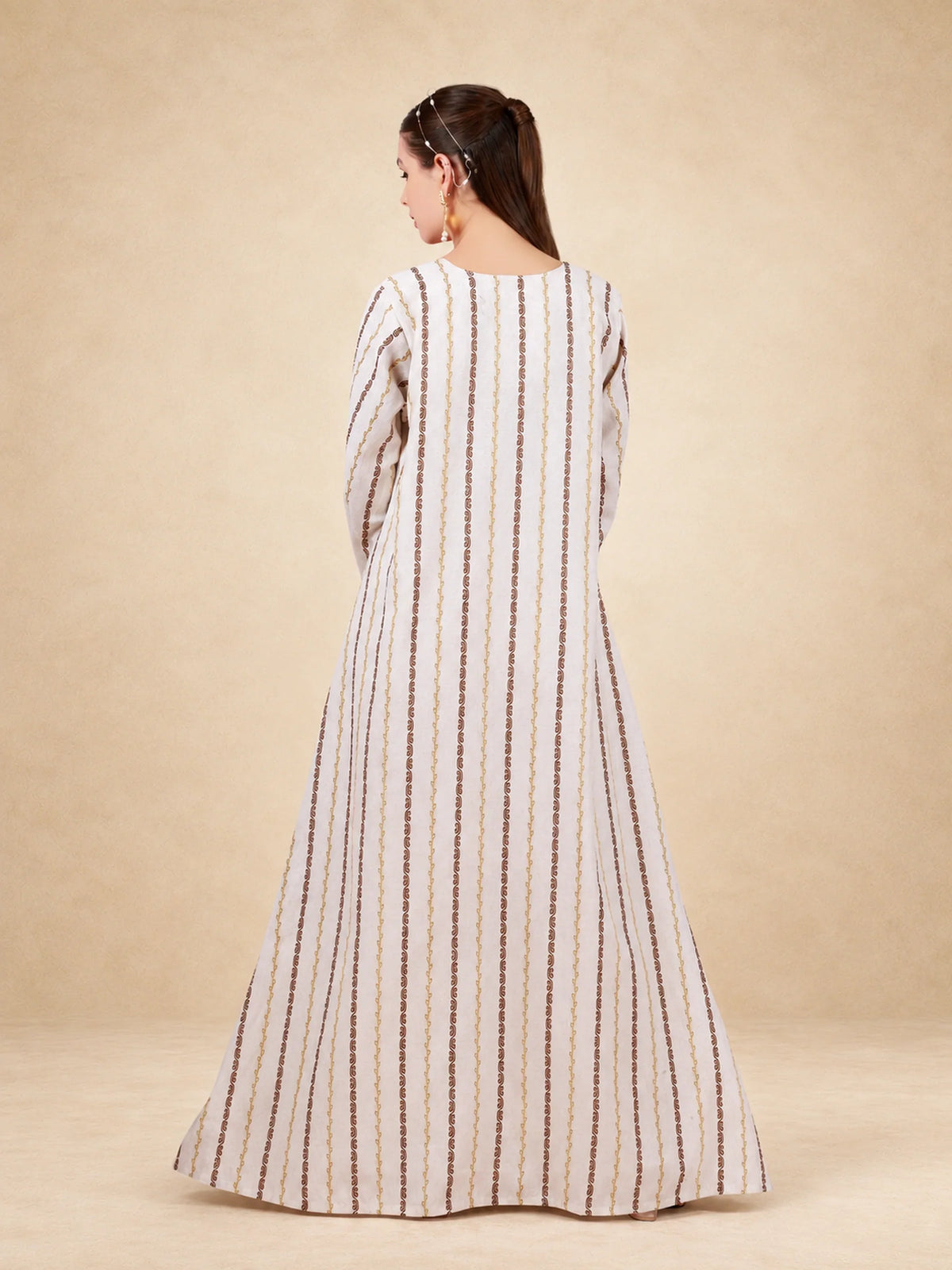 Cotton Linen Embroidered Jalabiya