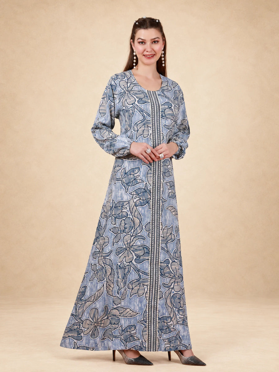 Cotton Rayon Floral Jalabiya