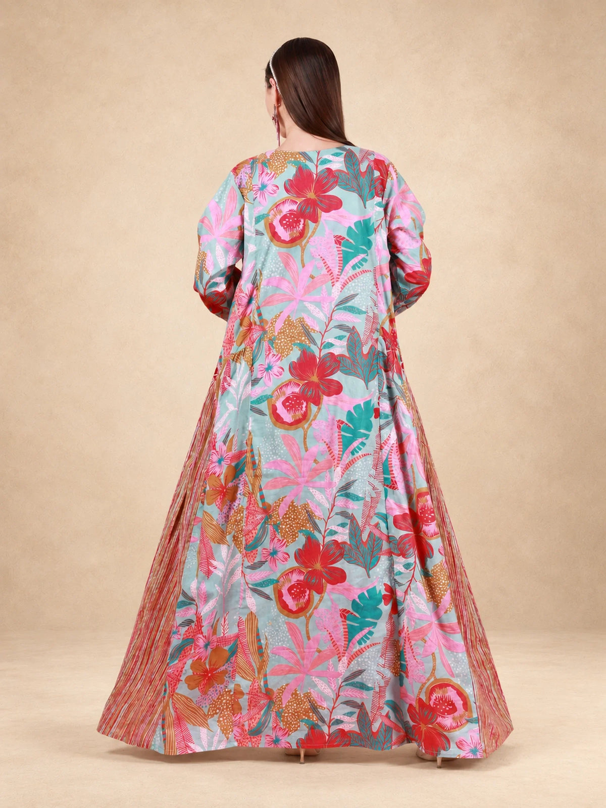 Cotton Tropical Floral Printed Jalabiya