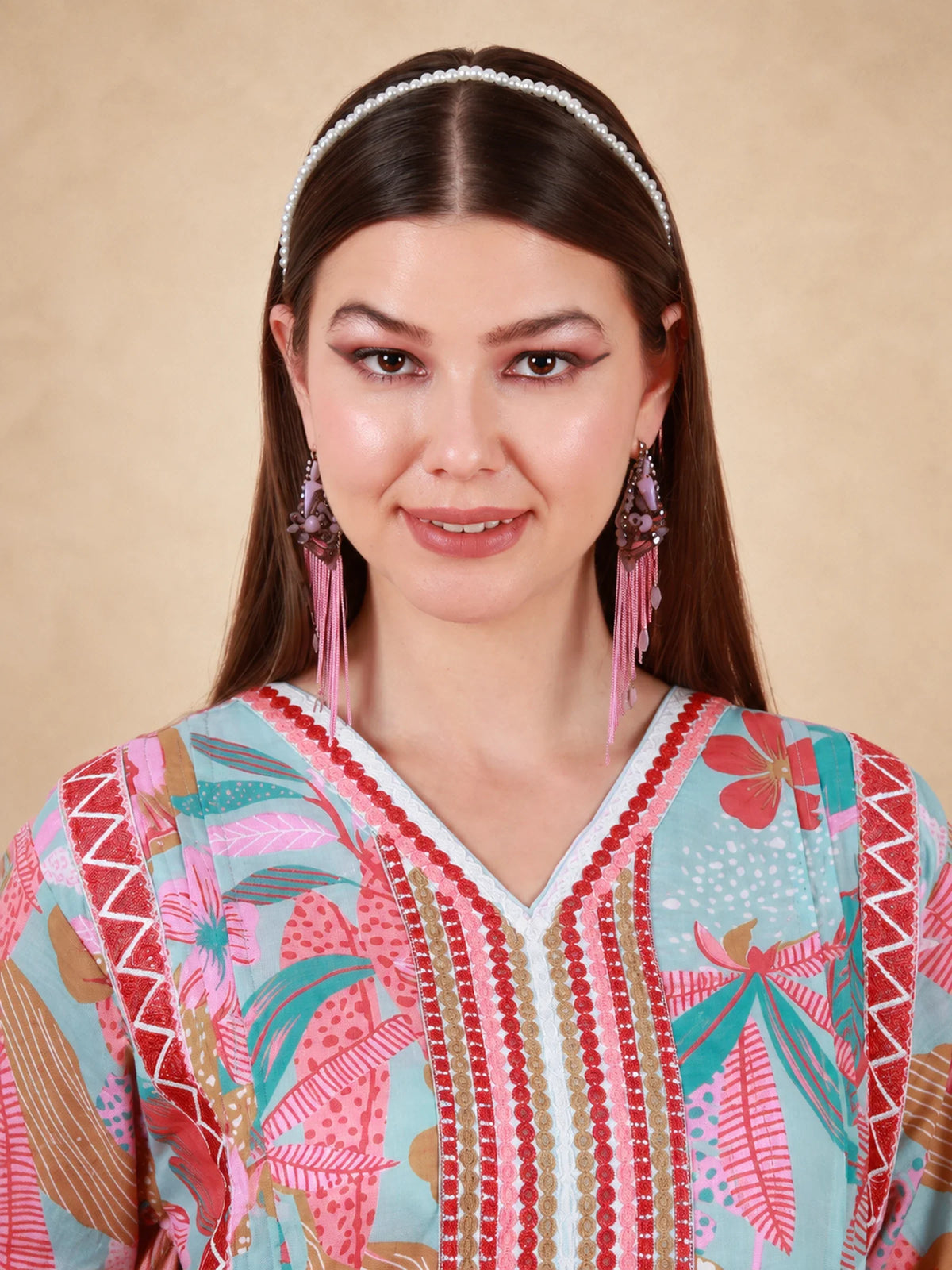Cotton Tropical Floral Printed Jalabiya