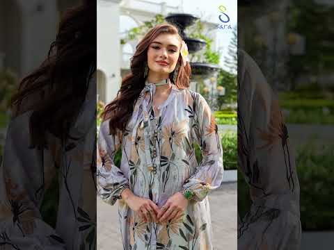 Abstract Flower Print Embroidered Jalabiya