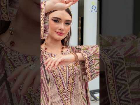 جلابية من مزيج القطن بطبعة متعرجة