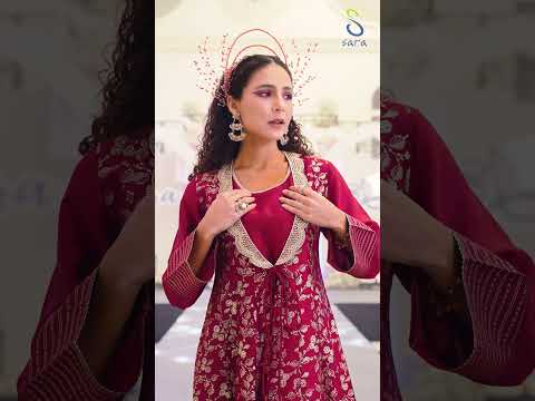 2 Pc Look- Foil Printed Jalabiya With Golden Embroidery