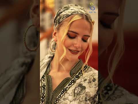 جلابية رايون بنقشة زهور وتطريز